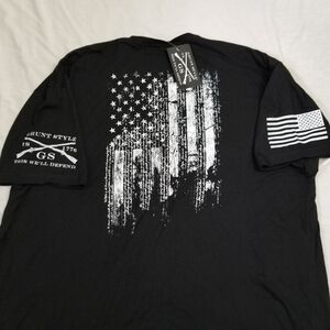 Grunt Style T Shirt Mens 4XL Black 1776 Flag Logo Crewneck USA America NEW